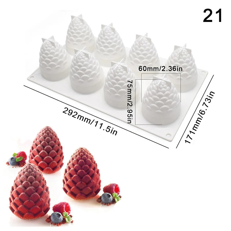 Pineapple Pear Peach Fruit Series Cake Silicone Mold Mango Orange Qme 21