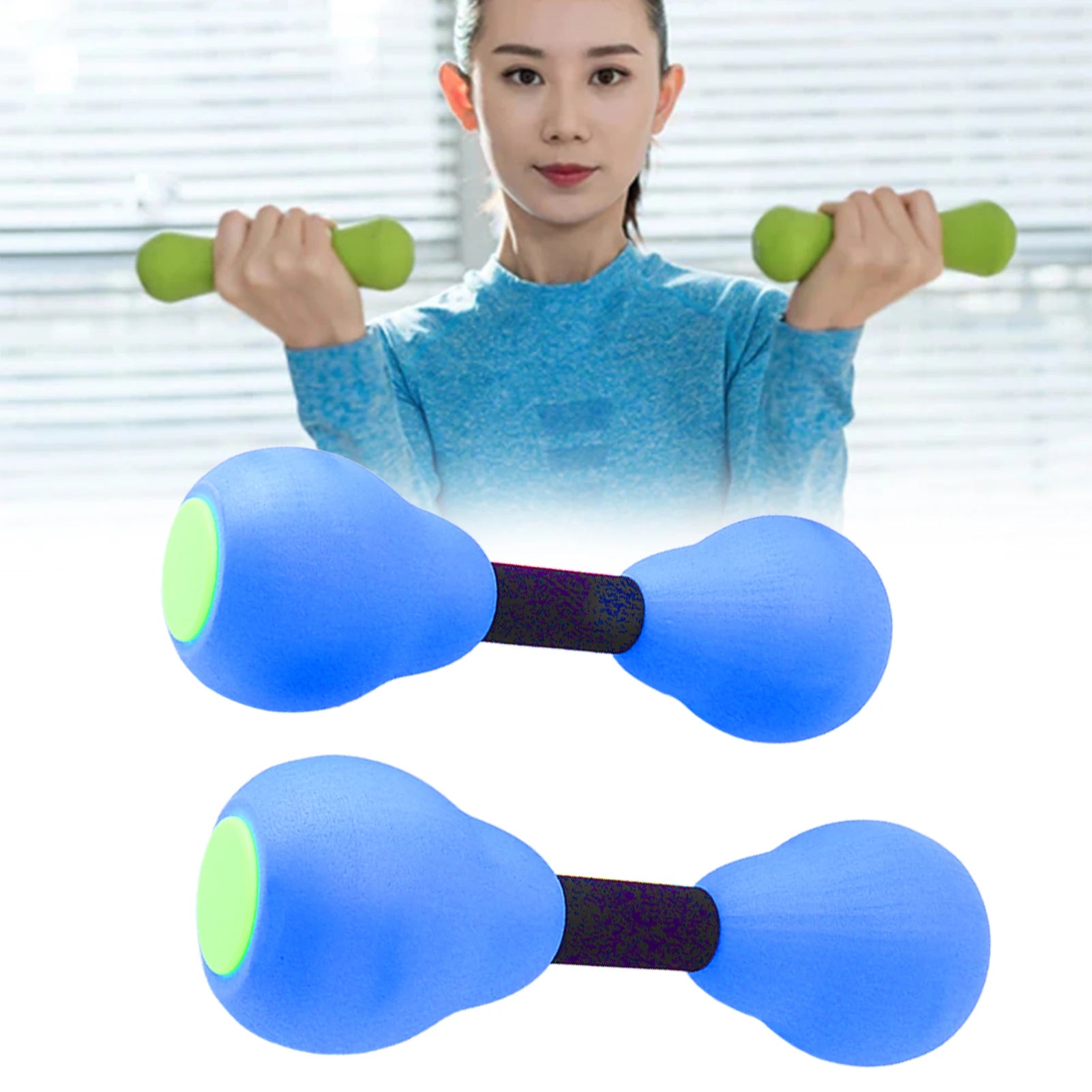 Aquatic Dumbbells Women Aquatic Dumbbells Floating Muscle Building Quickly Drying Water Weights for Fitness Blue Water Dumbbells Qme