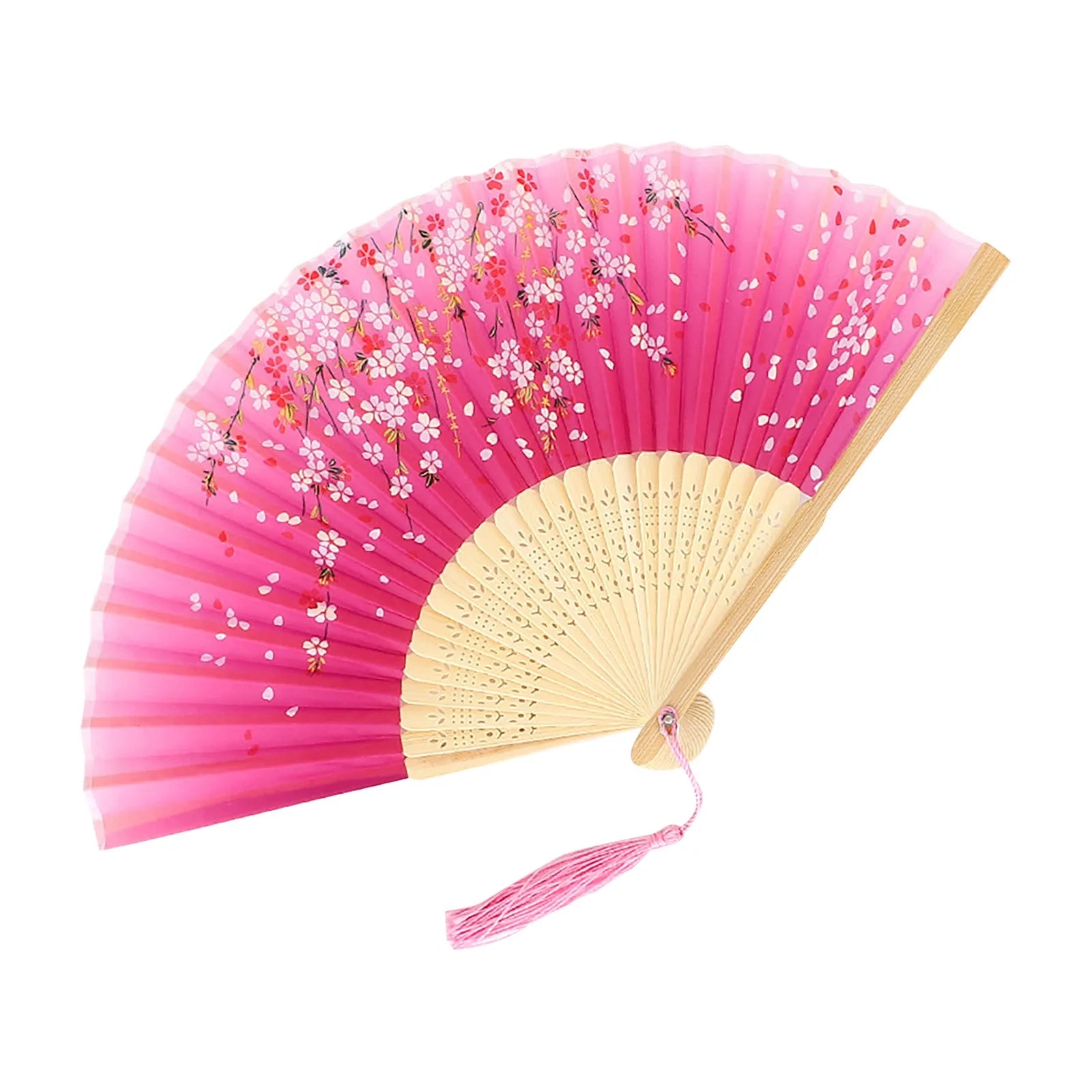 Chinese Style Folding Wood Dance Fans Hollow Ribs Elegant Vintage Style Trim Handheld Fan Foldable Wedding Party Home Decor Qme