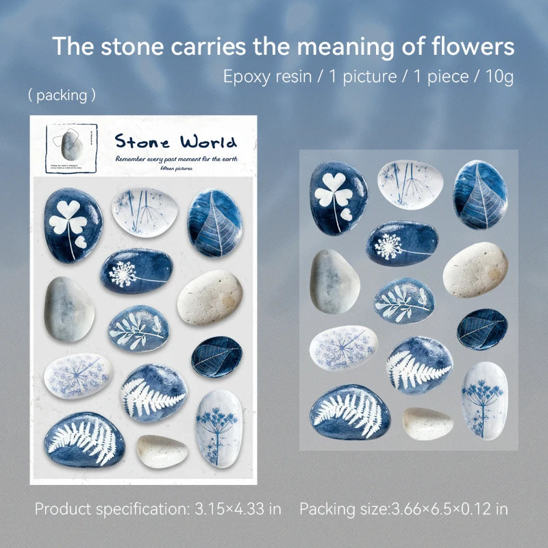1PC Pebble World Themed 3D Epoxy Sticker for DIY Scrapbook Phone Case Decoration Birthday Gift Teaching Reward Supplies Qme 1