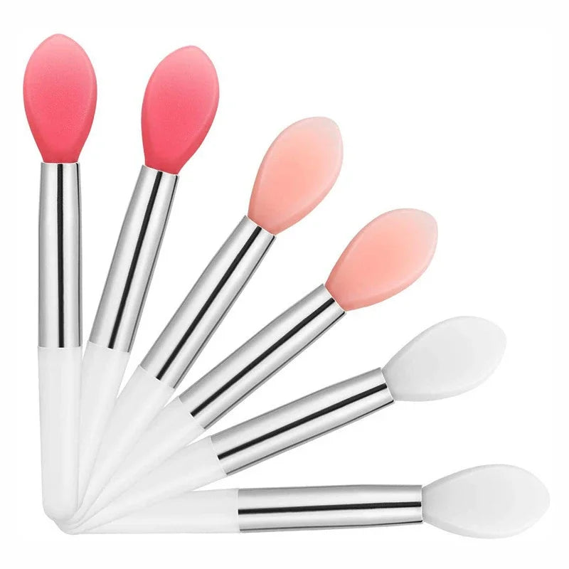 3/10PC Portable Silicone Lip Brush With Cover Soft Multifunctional Lip Balm Applicator Lipstick Lipgloss Makeup BrushesWholesale Qme