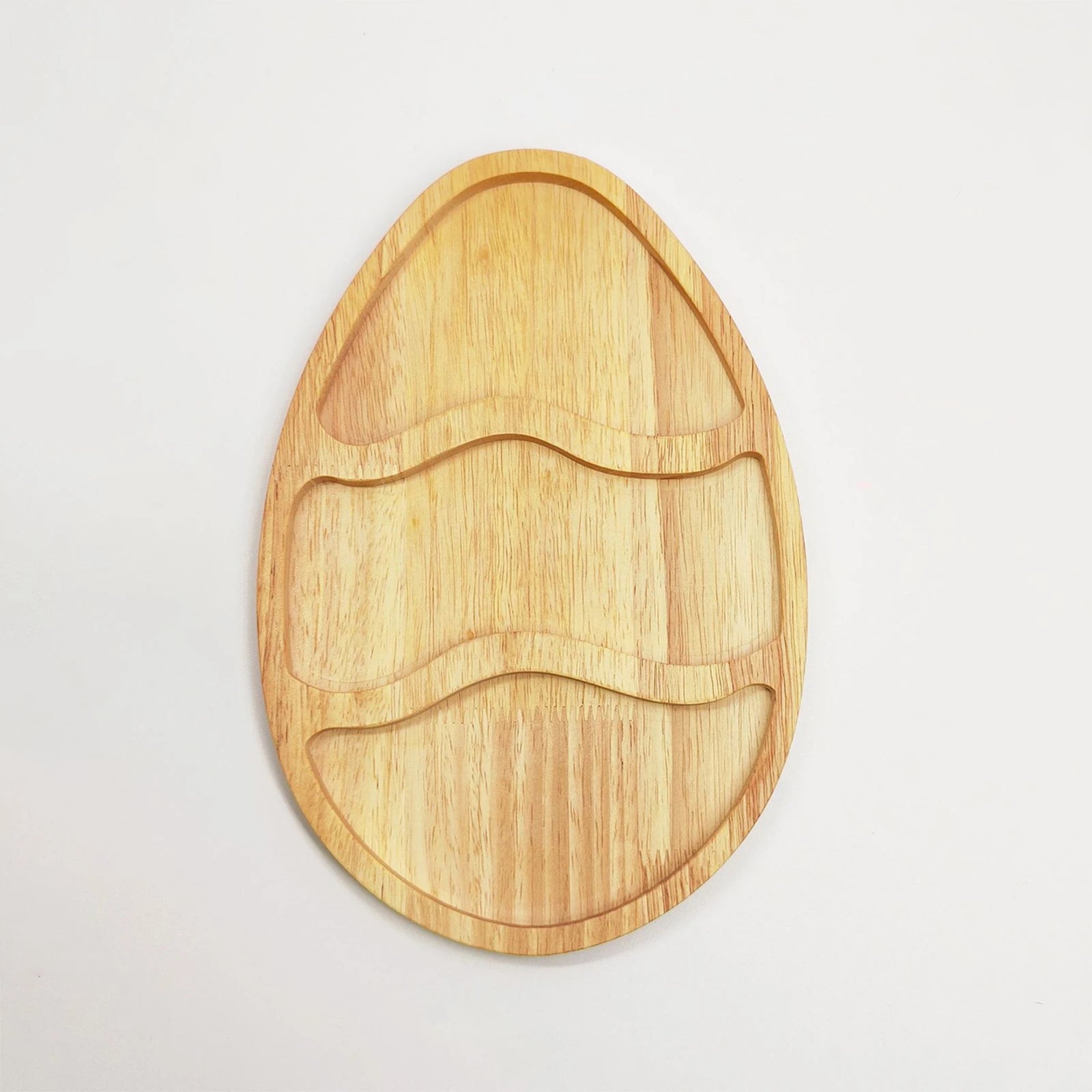 Wooden Serving Platter Easter Egg Bunny Decoration Tray Rustic Festivals Decorative Tray Board for Fruit Candy Multiuse Plates Qme F One Size