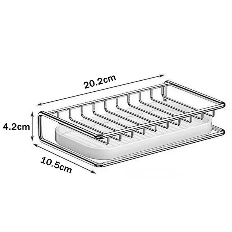 Stainless Steel Soap Rack Kitchen Bathroom Sink Shelf W Drainage Tray Qme A2