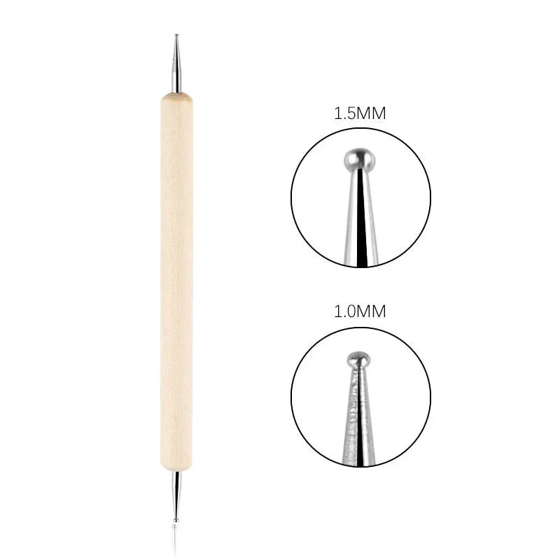 Nail Art Dotting Pen, Spiral Rod Hook Pen, Drawing Painting Marbleizing DIY Manicure Tools Qme