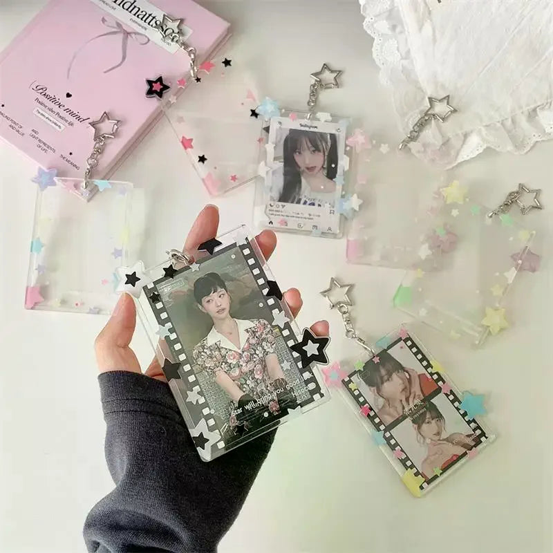 Cute Colorful Star Photocard Holder Card Idol Photo Storage Display Qme