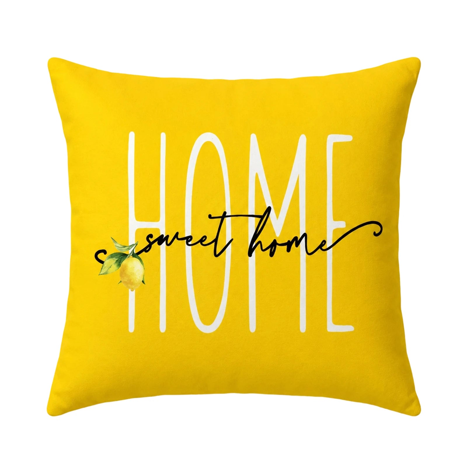 Sweet Lemon Single-Sided Printed Fabric Pillowcase for Couch Bed and Home Decoration Holiday Party Car Pillow Cover Qme E 60×60cm
