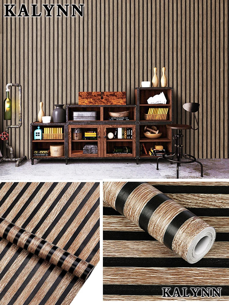 Wood Grating Wallpaper Self-adhesive Removable Peel Stick Wall Paper Qme 1003A 1mx45cm(39.3x7.8in)