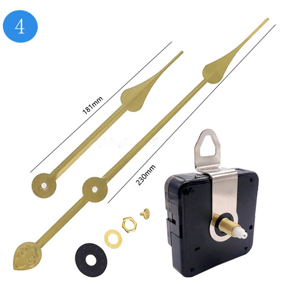 Replacement Clock Mechanism 50-60cm Clock Movement Easy To Use High Torque Long Hands Mechanism Replacement DIY Qme Gold 2