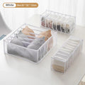 Multifunctional Folding Drawer-Style Fabric Storage Box For Underwear And Socks Qme White 6 Grids