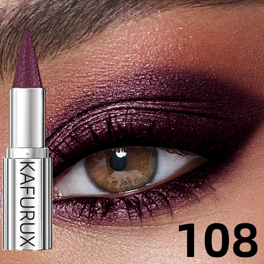 12 Colors Metallic White Black Purple Eyeshadow Pencil Glitter Liner Qme 108