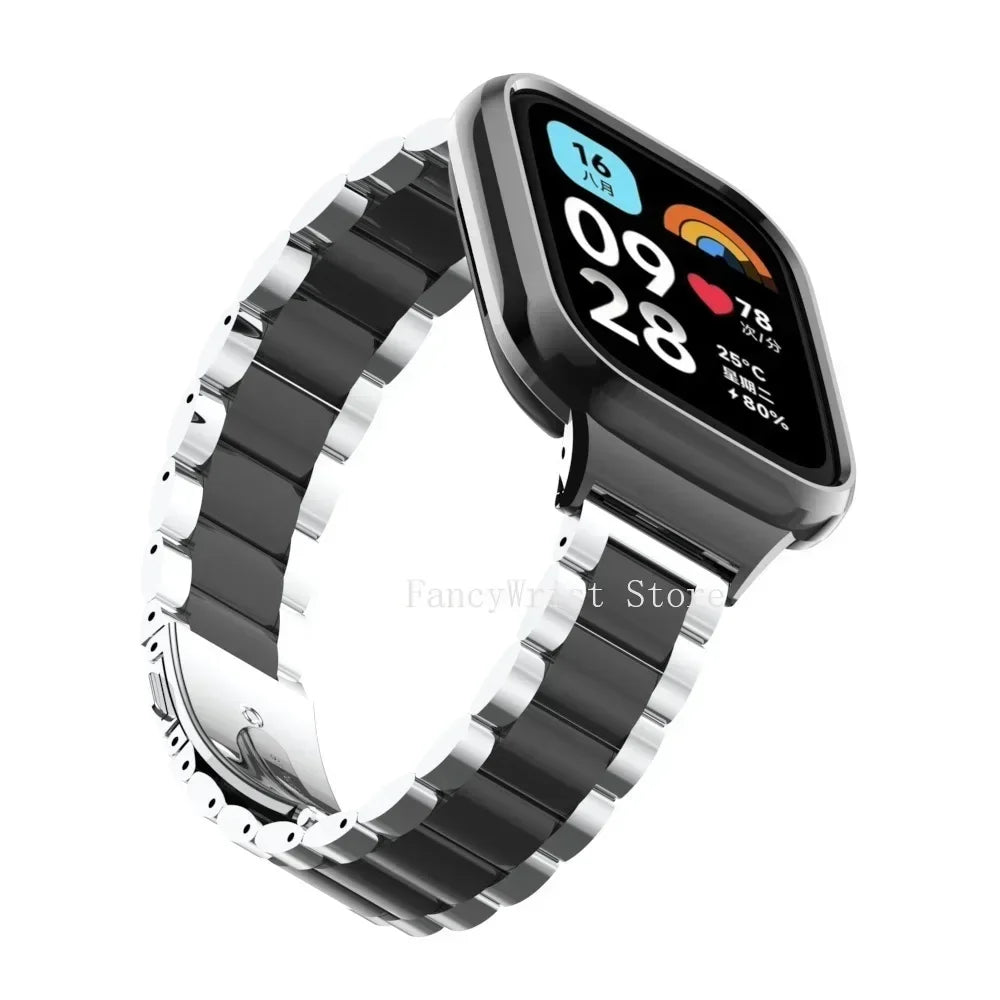 Stainless Steel Strap For Redmi Watch 3 Active Smart Watch Magnetic loop Bracelet Metal Case Protector Mi Watch lite Watchband Qme