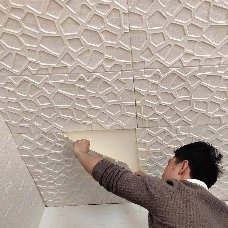 5-20pcs 35cm 3D Ceiling Decor Wall Stickers Peel & Stick Waterproof Anti-Collision Wallpaper for Bedroom & Home Qme