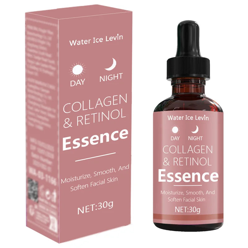 Day & Night Collagen & Retinol Essence for Firming & Smoothing Facial Care, Moisturizes & Softens Skin for All Skin Types. Qme pink 30g