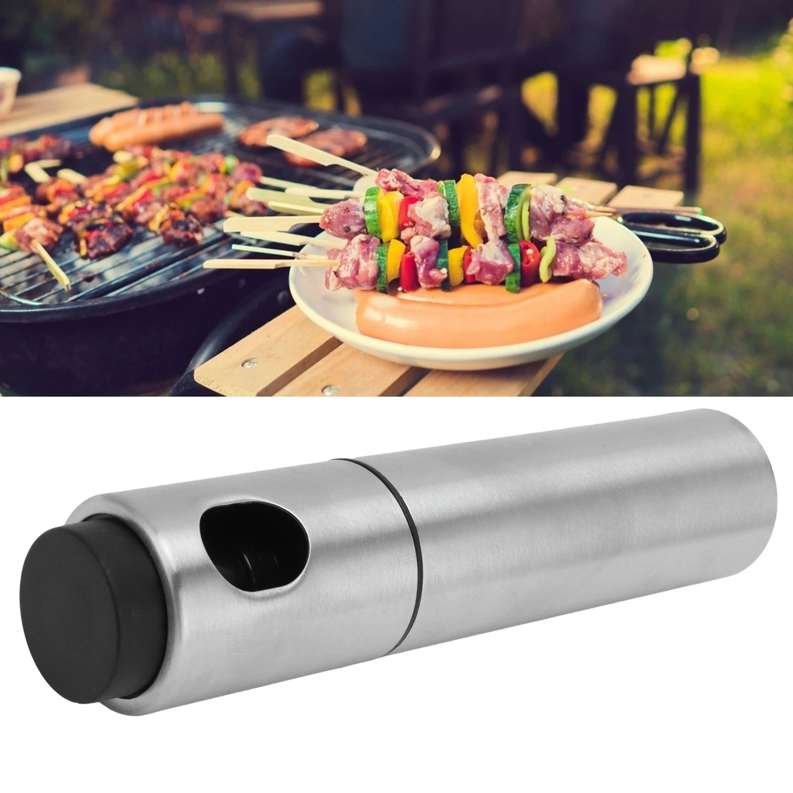 BBQ Oil Bottle Stainless Steel Oil Bottle Can BBQ Oil Bottle Dispenser Kitchen Supplies Cooking Tool Stainless Steel Oil Bottle Qme