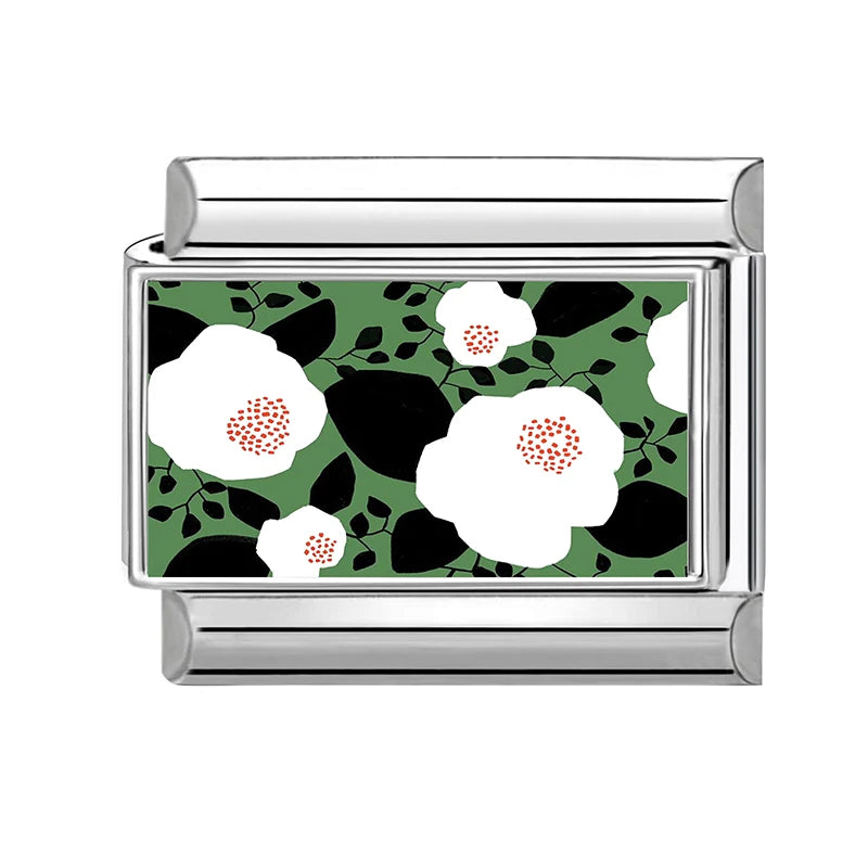 2026 Creative Colorful Pattern Sun Daisy Piano Red Poker Italian Charm Links Fit 9mm Stainless Steel Bracelet DIY Making Jewelry Qme Style 32