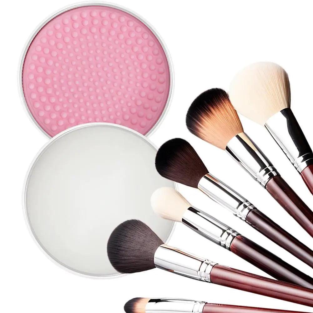 Makeup Brush Cleaning Soap Portable Case Cleaner Pad Washing Qme
