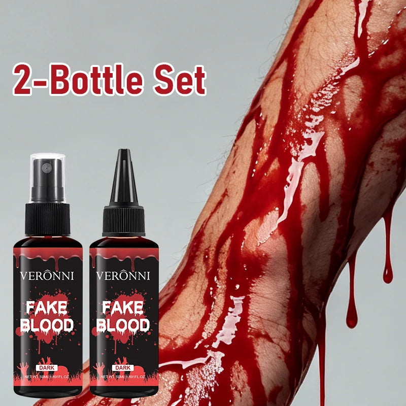 VERONNI Fake Blood Makeup Spray Squeeze Bottles Realistic Dark Qme
