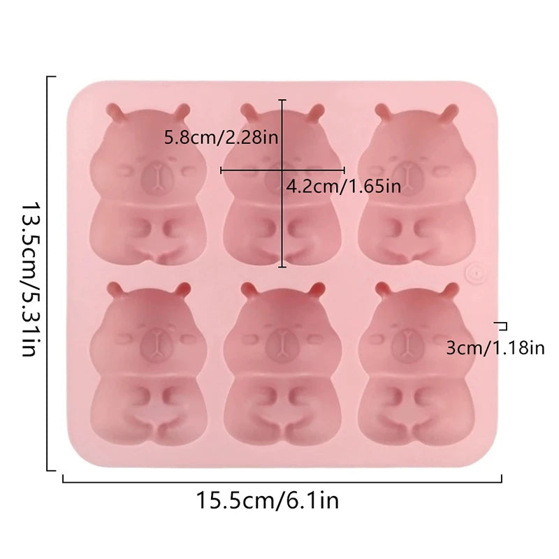 CC11 Kapibara Ice Tray Silicone Mold DIY Chocolate Biscuit Baking Qme A