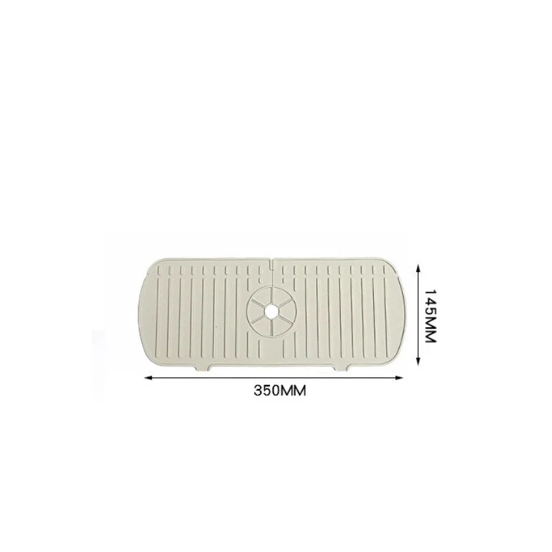 New Faucet Splash Pad Soap Sponge Storage Holder Silicone Sink Splash Guard Kitchen Gadgets Bathroom Faucet Decorative Cover Qme Beige (small size)
