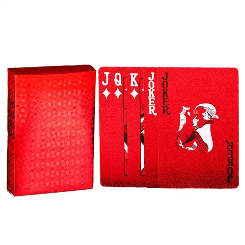 Red Poker Card Waterproof Playing Cards with Dragon Backing Play Cards for Pool Games Travel Camping Classic Trick Cards Qme