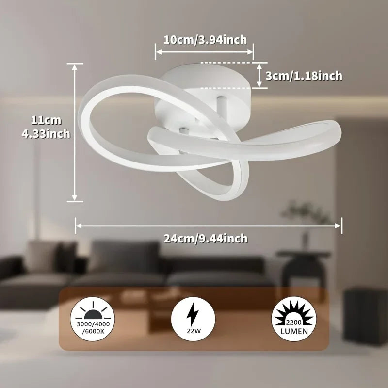 LED Corridor Light Minimalist Modern Small Light Living Room Bedroom Balcony Foyer Light Wardrobe Nordic Creative Ceiling Light Qme 2083White
