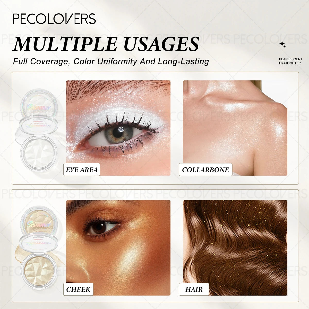 Multi Functional Disc Champagne White Silver Colors Brightens Face Qme