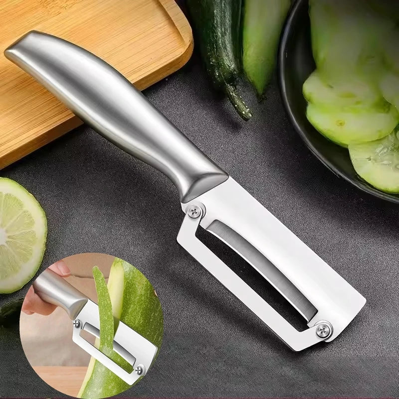 Stainless Steel Vegetable Peeler Kitchen Melon Planer Double-Head Peeler Household Multiple-Function Fruit And Vegetable Peeler Qme