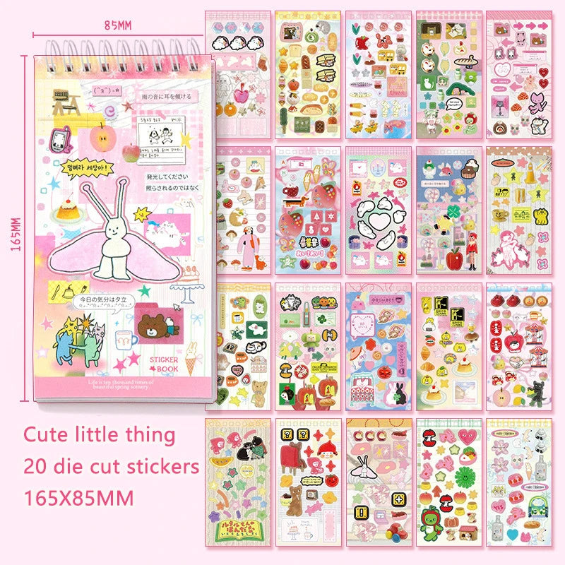 20 Sheets INS Hand Account Stickers Scrapbooking Kawaii Stationery Qme A2