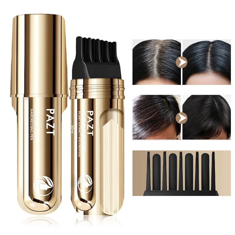 Hair Pen One-swipe Black Dye Comb Instant Gray Root Coverage Qme