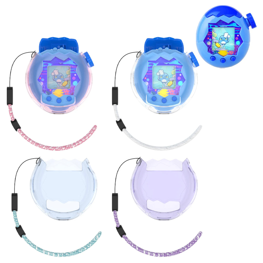Protective Case Transparent Case Cover with Lanyard Hard Shell Protective Cover for Tamagotchi Paradise Qme