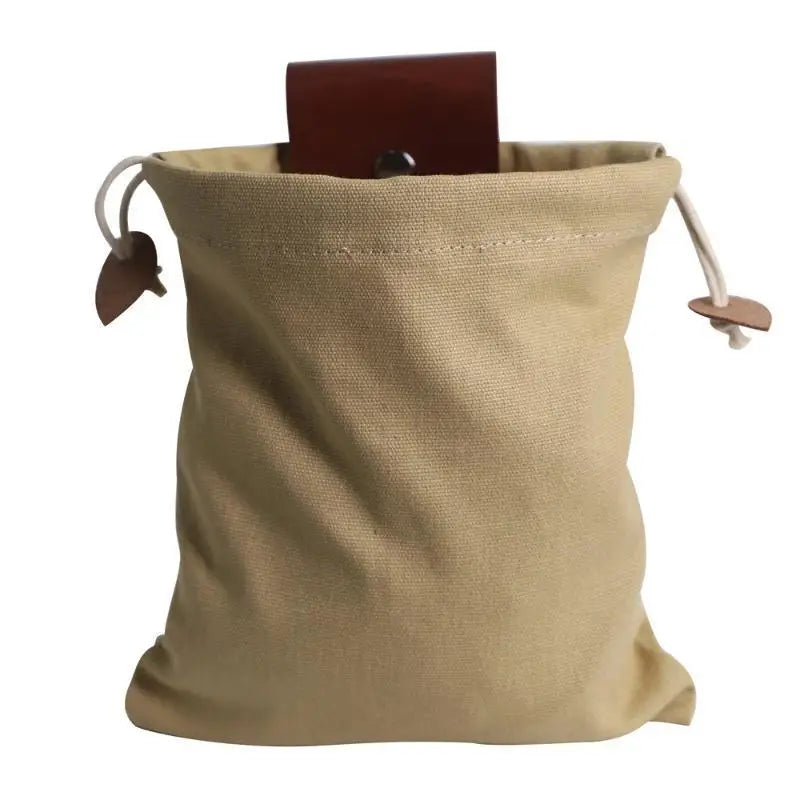 Portable Outdoor Waist Bag PU Leather Foldable Storage Bag Hanging Tool Bag Organizer Bag Qme A2