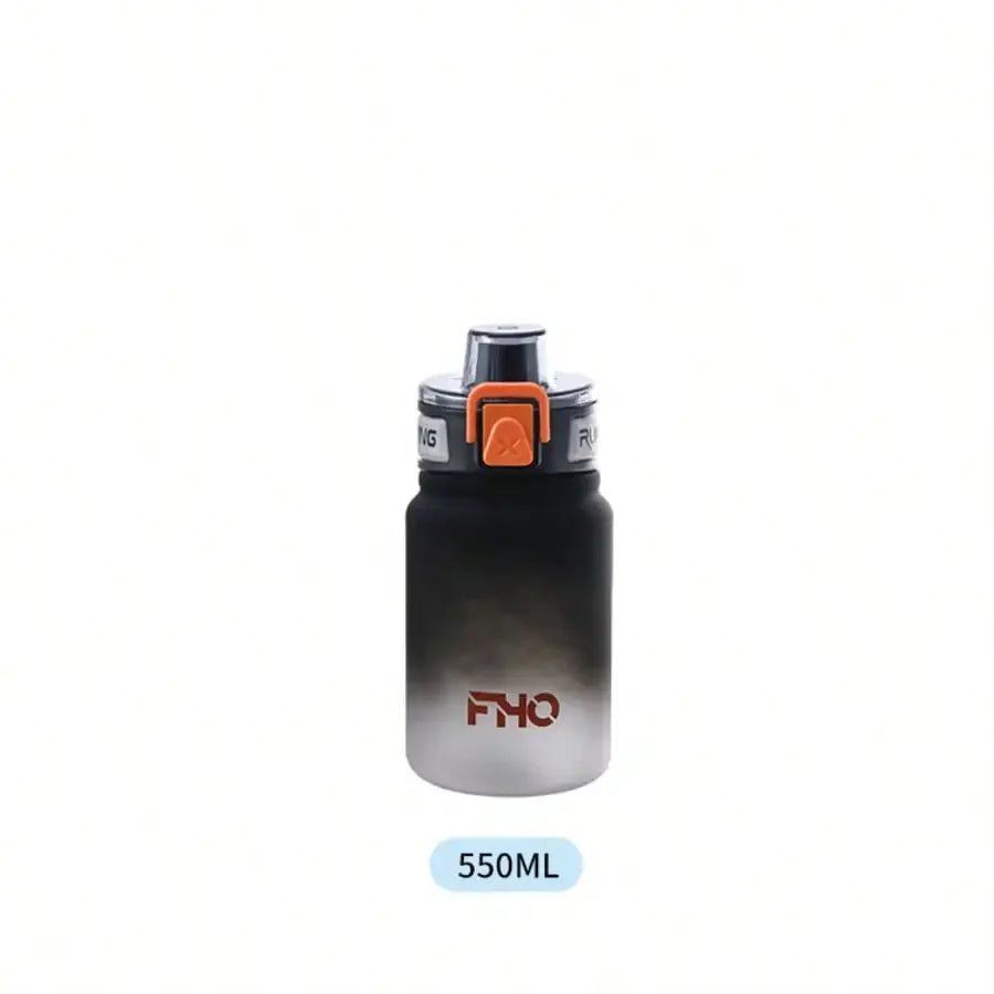 Outdoor Sports Portable Gradient Frosted Plastic Space Cup Straw Qme Black 550ml 500-1000ml