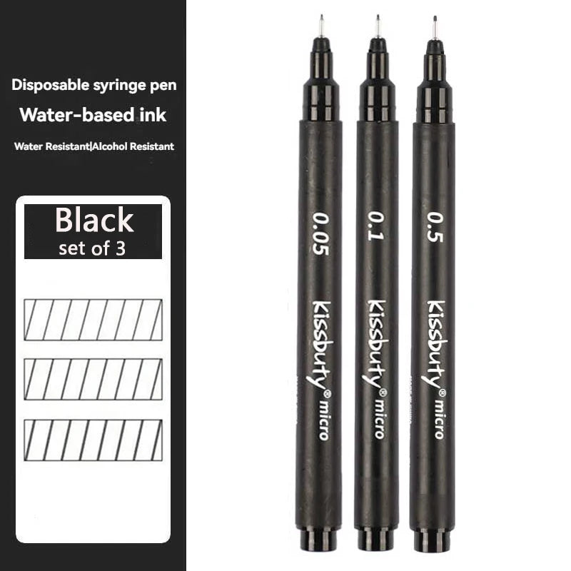 3/5PCS Multi-needle Fine Line Drawing Pen Set, Waterproof Quick-Dry Art Marker Pens for Sketching Cartoon & Drafting Design Qme 3pcs-Black