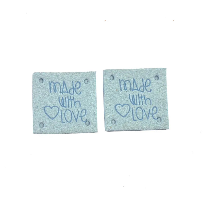 20Pcs 2.5cm Colorful Square Leather Letter Embossed Labels For Garments Bag Handmade Accessories Sewing Clothes Decoration c4015 Qme 1-20Pcs