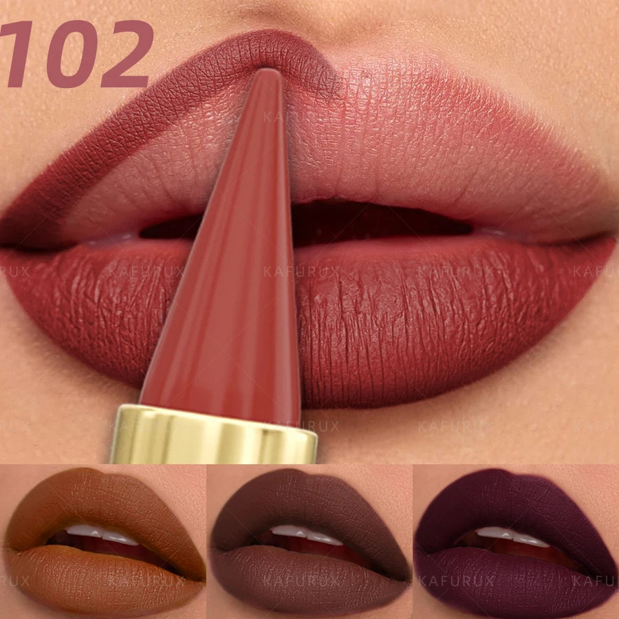 9 Colors Gradient Lipstick Matte Lip Liner Pen Velvet Finish Smooth Qme