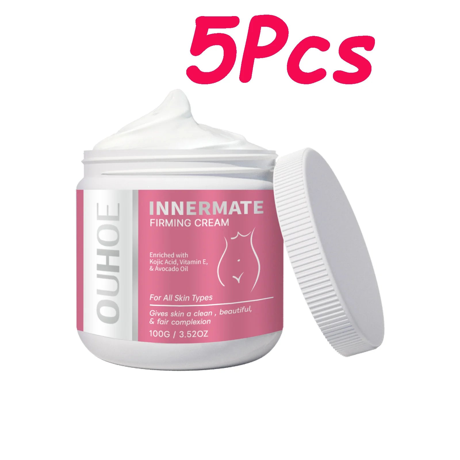 Body Whitening Cream Dark Spot Corrector for Underarms Knees Inner Thighs Brightening Moisturizing Intimate Area Lighten Lotion Qme 5 x 100g Boxed
