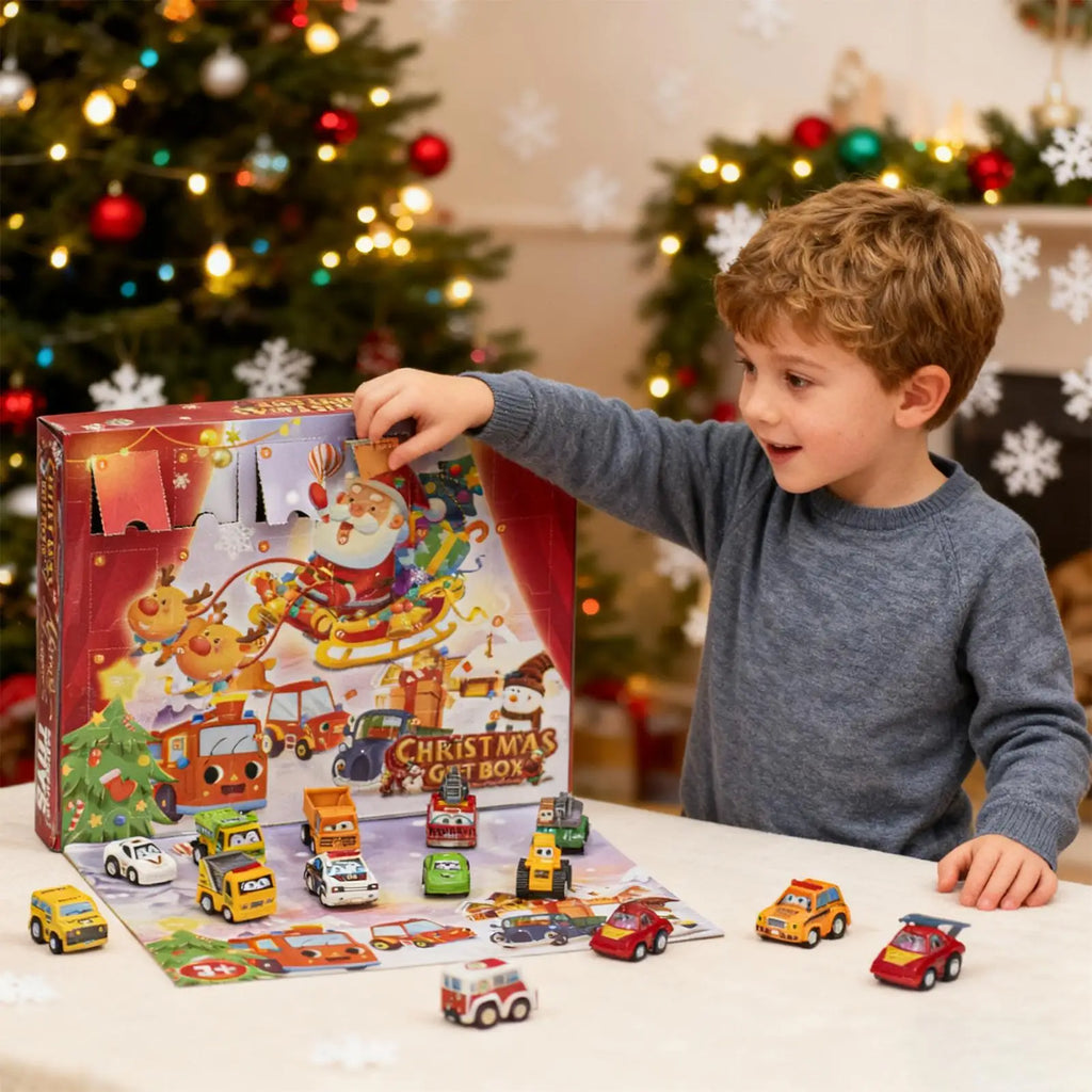 Christmas Countdown Pull-back Car Advent Calendar Surprise Unpacking Qme