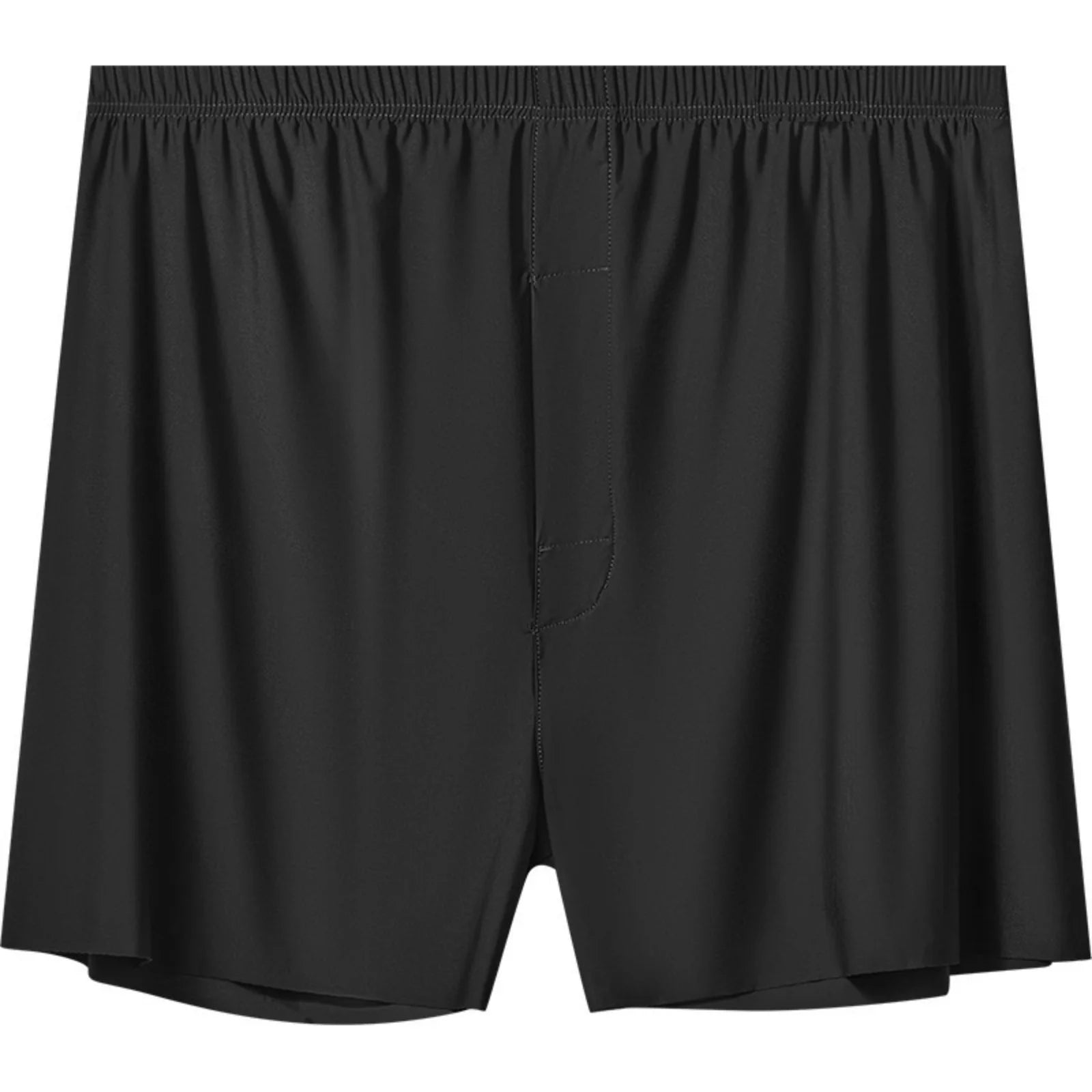 Basic Solid Color Lightweight Summer Shorts for Men Loose Lightweight Soft Elastic Waist Underpants Comfy Sleeping Pants Qme Black L