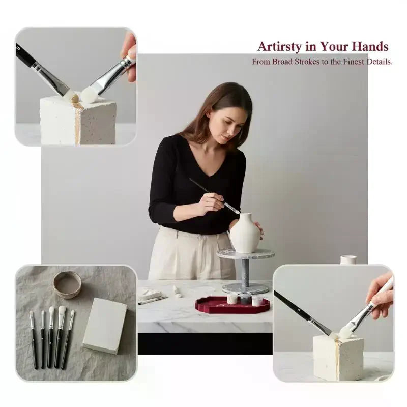 3 4 Dry Brush Miniature Painting Multi Use Drybrushes Model Coloring Qme