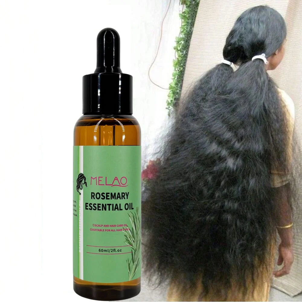 MELAO Organics Rosemary Hair Oil, Split Ends & Dry Scalp Massage Hair Essential Oils for Smoothing, Moisturizing, Healthier Hair Qme