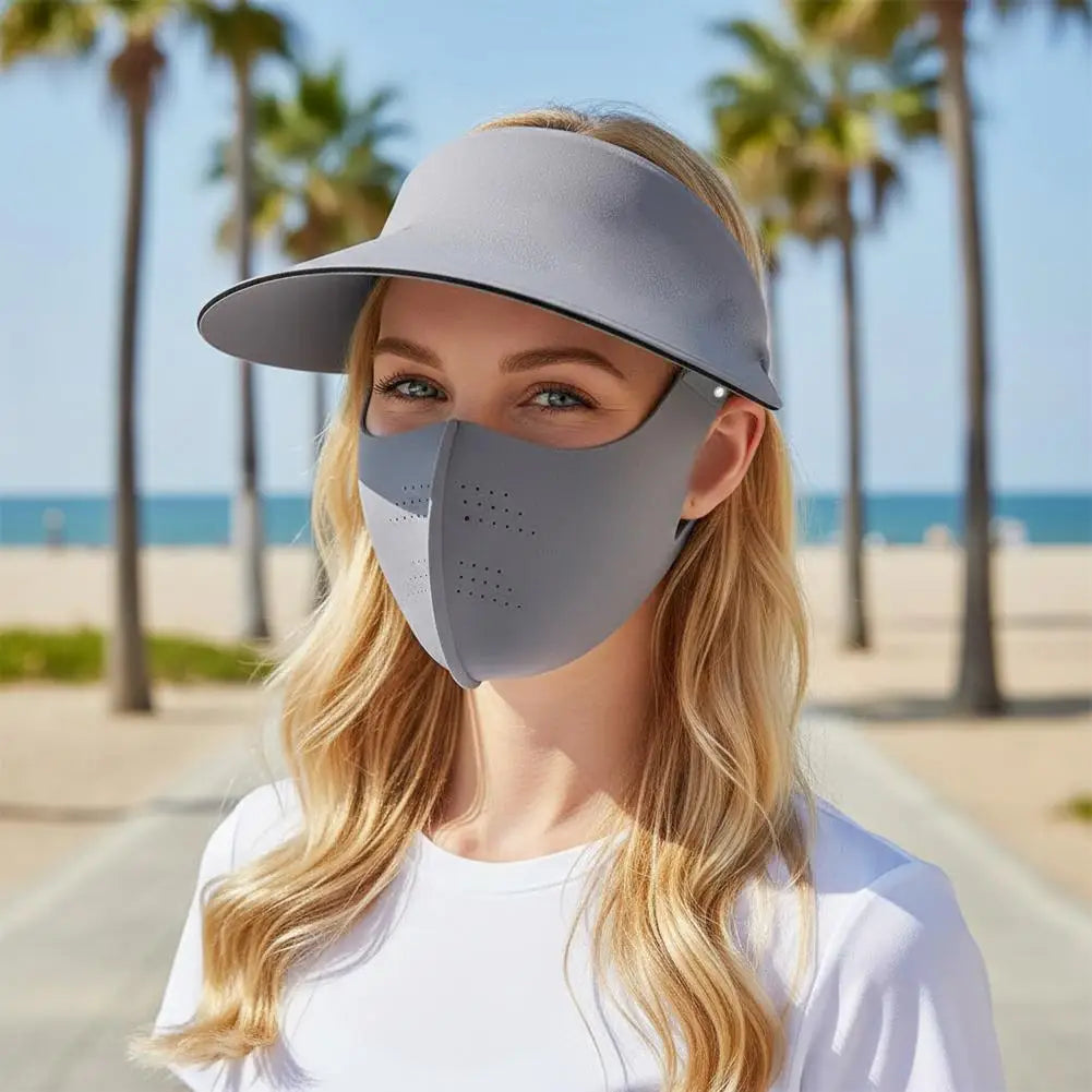 Sunscreen Face Mask Sun Visor Hat UPF 50+ Summer Cover Full Qme