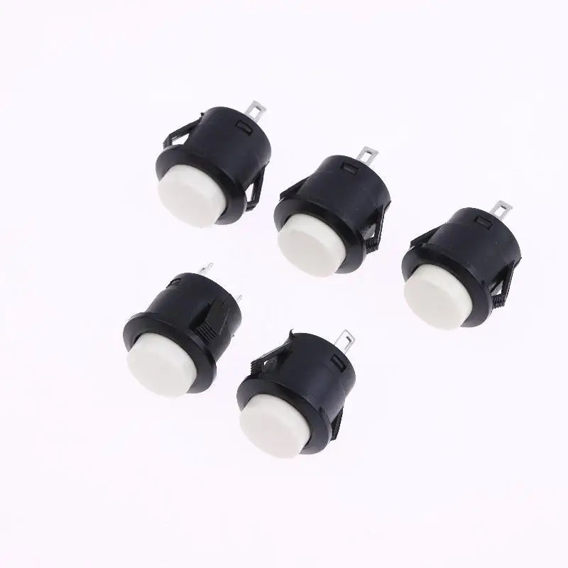 5 Pcs Momentary Push Button Switch R13-507 16mm Round Switch 2Pins ON-OFF Self-reset Panel Mounting Qme White 5pcs