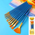Nylon Bristle Brush Flat Brushes Watercolor Oil Paint Artists Amateur Qme A3