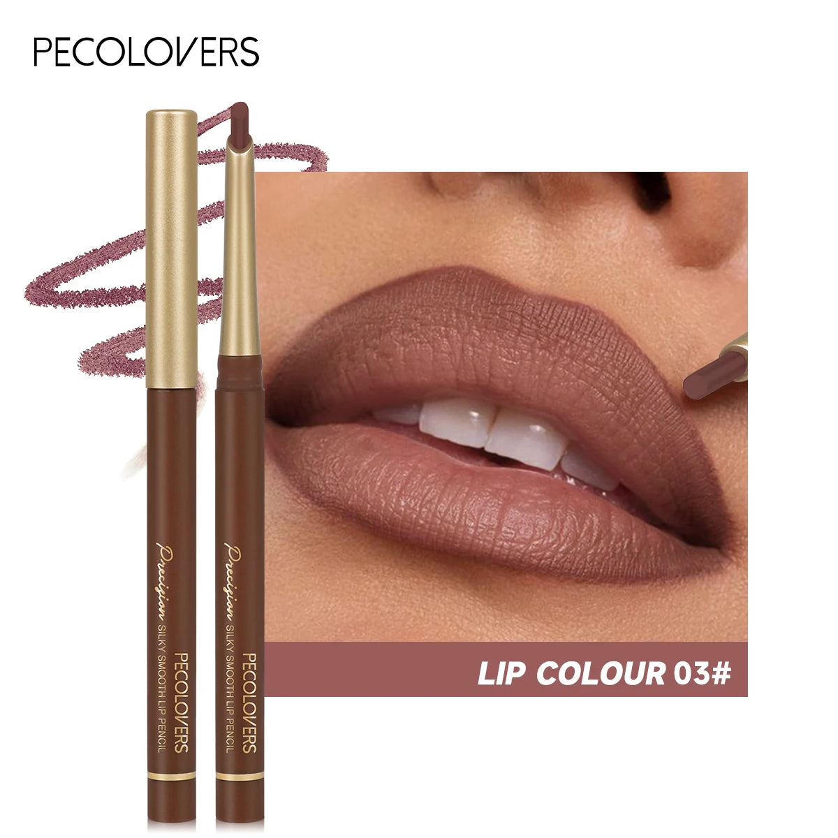 Matte 6-colors Lip Liner Pencil Bevel Design Nib Lip Contour Lipstick Nude Brown Lipstick Pencil Natural Lasting Lipliner Makeup Qme 03