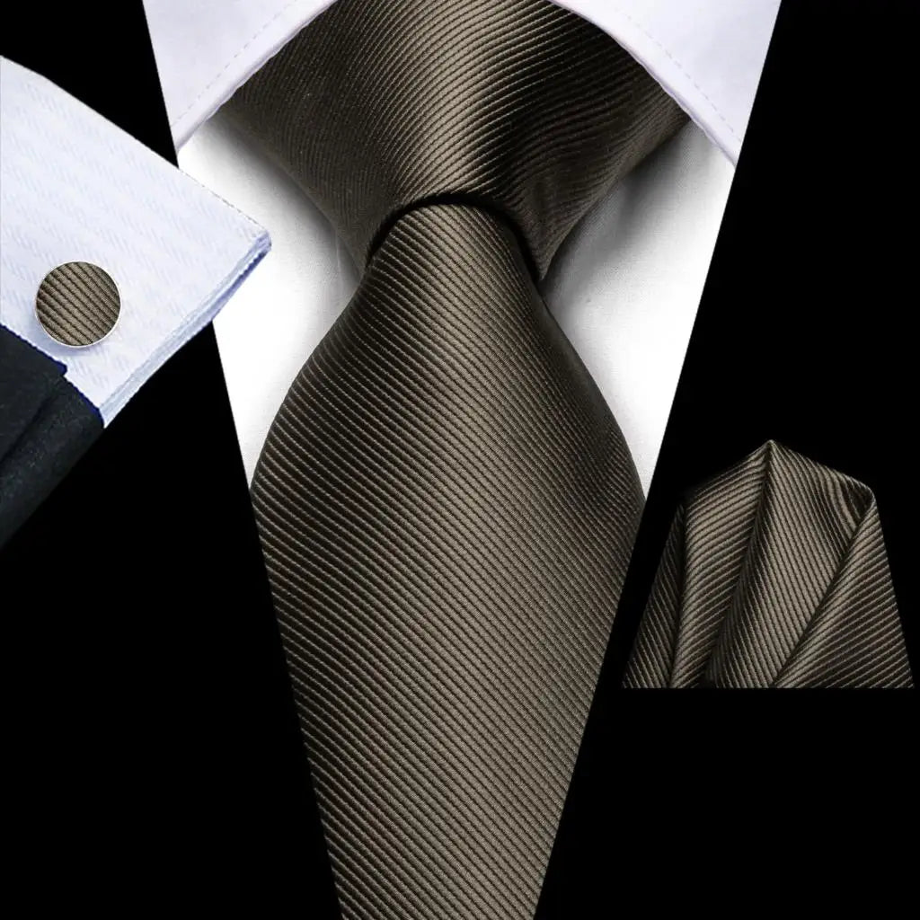 Hi-Tie Solid Orange Blue Mens Fashion Necktie Handkerchief Cufflinks for Tuxedo Accessory Classic Silk Luxury Tie for Man Gift Qme SN-3725