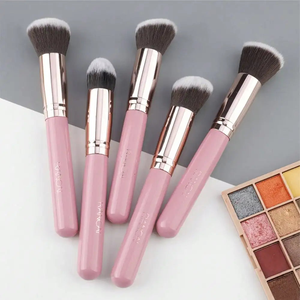 Pink Gold Makeup Brush Soft Hair Powder Blush Foundation Brushes Qme