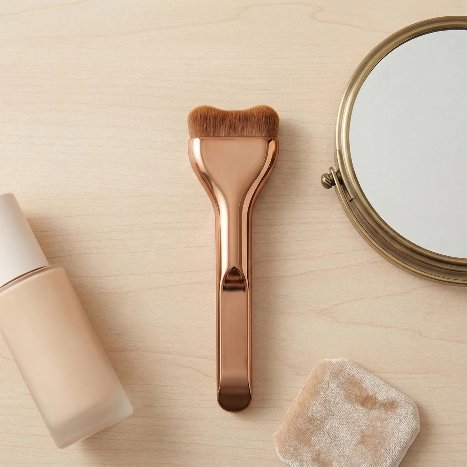 Single Ultra-thin Wide-edge Powder Foundation Brush Non-fading Powder Makeup Brush Flat Head and Soft Bristles Beauty Tool Qme
