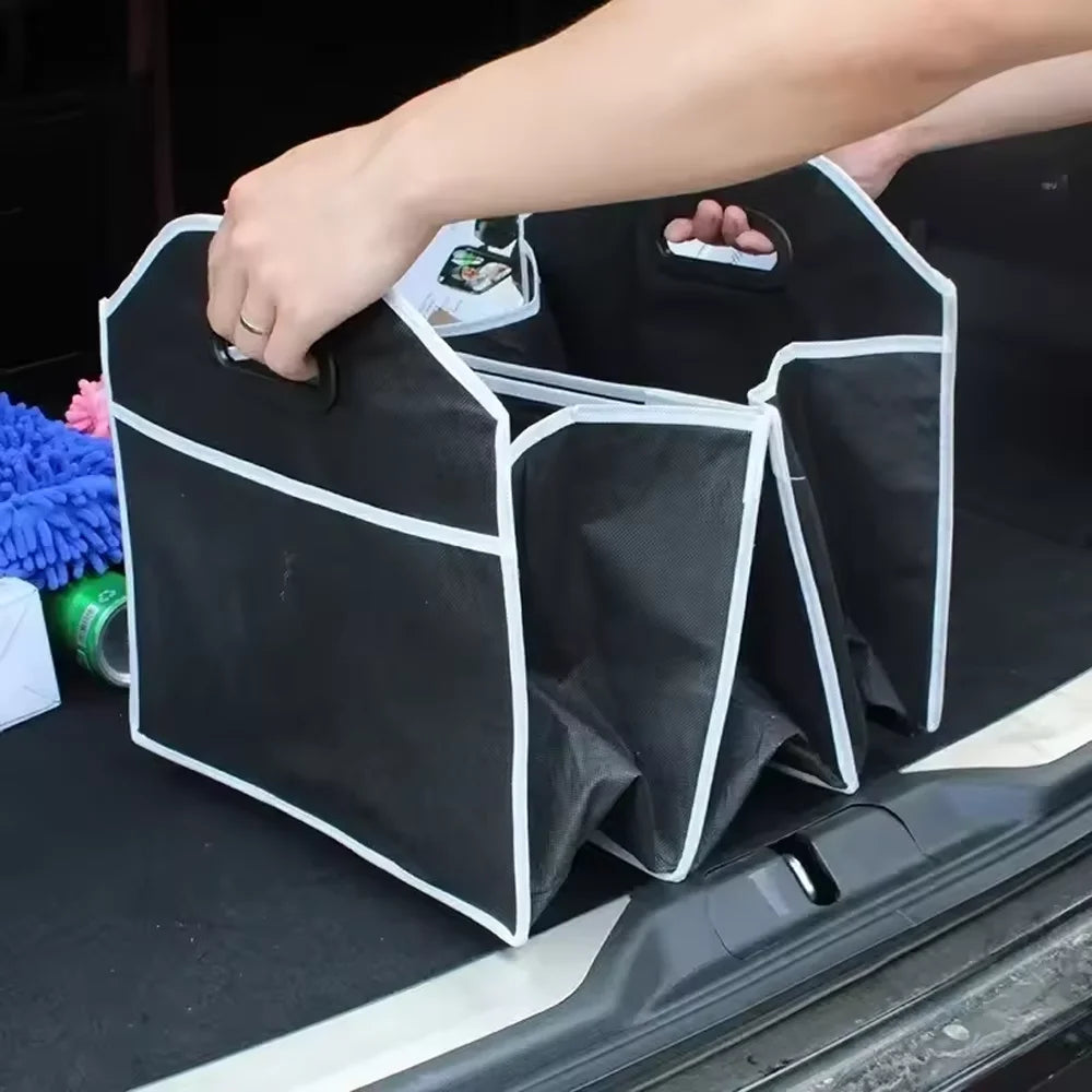 Non-Woven Car Trunk Organizer Box Foldable Vehicle Storage Container Auto Large Capacity Collapsible Bin for SUV Sedan Interior Qme