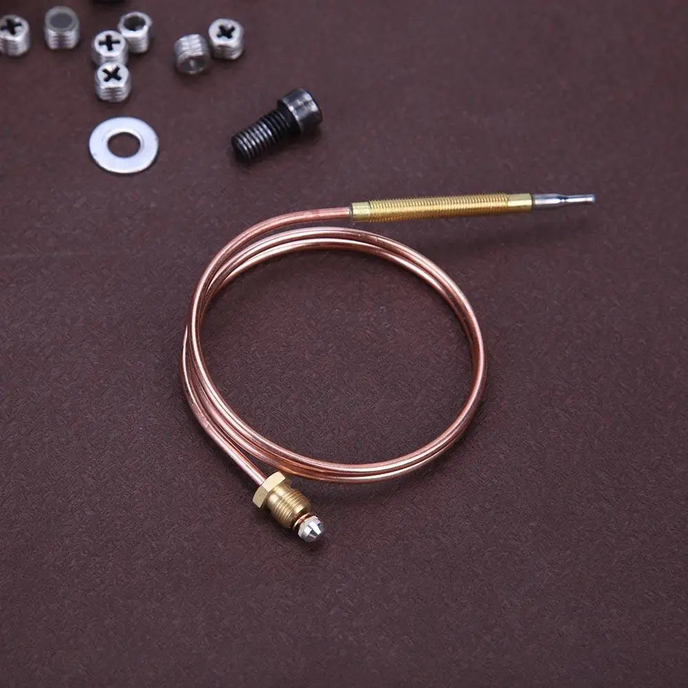 1/2PCS Universal Gas Thermocouple Valve 60/120cm Fireplace Replace Thermocouple for Hot Water Boiler Tea Urn with 5 Fixed Parts Qme