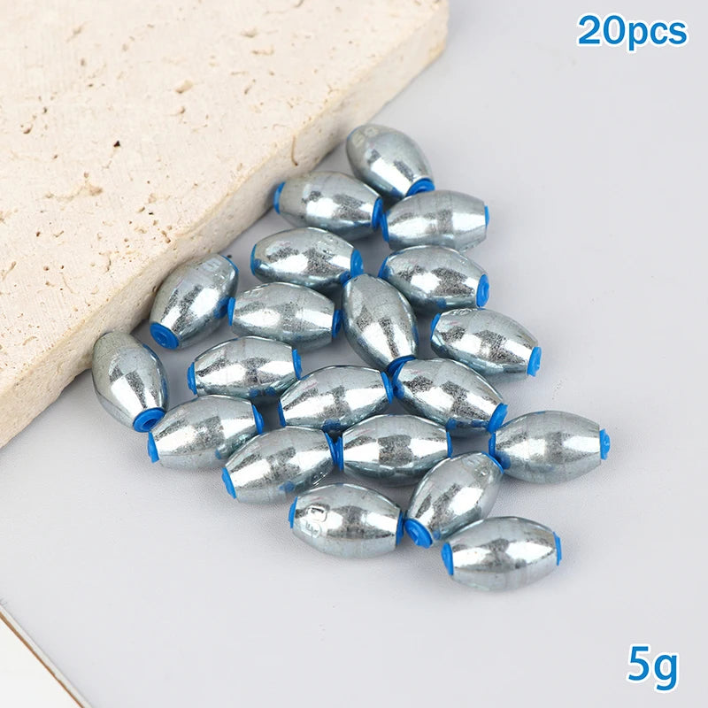 Alloy Hollow Olive Fishing Sinkers3 4 6 8 10 12 Wax Coating Weight Qme 5g
